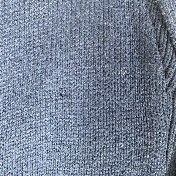 Vtg Campus Sweater Vest Mens Sz L Blue Cardigan Virgin Acrylic Reversible Sherpa - Picture 6 of 16